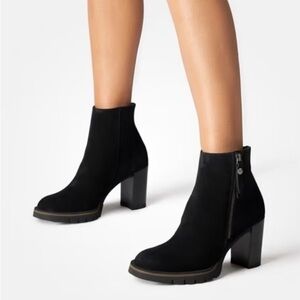 NWT New Women's Paul Green Sloane Black Suede Ankle Boots Size 8 US /5.5 UK